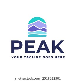 Mountain logo, Peak logo design vector template