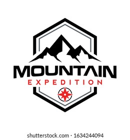 Mountain Logo, Peak, Mountain Expedition, Outdoor and Adventure Logo Vector