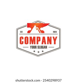 mountain logo , peak hiking logo vector