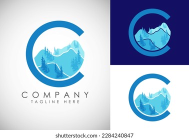 Mountain Logo. Mountain peak summit logo design. Outdoor hiking adventure icon. Vector illustration.