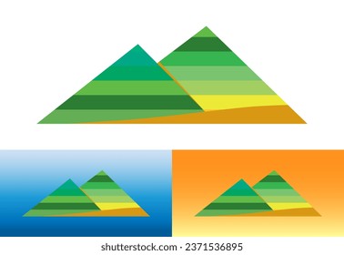 Mountain Logo. Mountain peak summit logo design. Outdoor hiking adventure icon. Vector illustration. Pro Vector Flat Vector Logo Design Template Element.