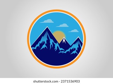 Mountain Logo. Mountain peak summit logo design. Outdoor hiking adventure icon. Vector illustration. Pro Vector Flat Vector Logo Design Template Element.