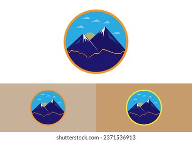 Mountain Logo. Mountain peak summit logo design. Outdoor hiking adventure icon. Vector illustration. Pro Vector Flat Vector Logo Design Template Element.