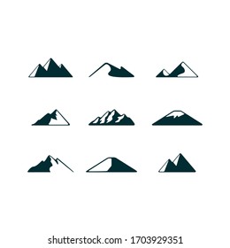 Mountain logo, peaks, hill. Vector illustration and logo design elements.