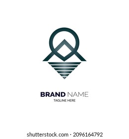 mountain logo pin map template design vector for brand or company and other