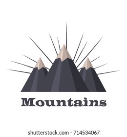 mountain logo with rays for web design