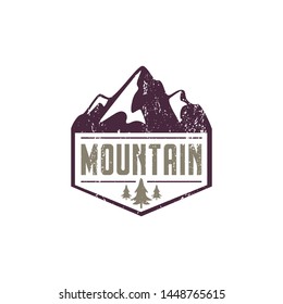 Mountain Logo Retro Style Design Vector for Badge