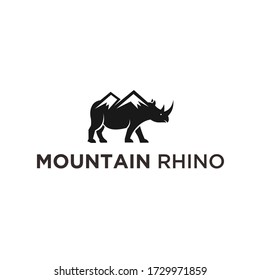 mountain logo rhino. rhino vector