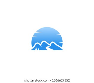 Mountain logo road vector icon 