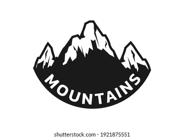 Mountain logo. Rocky mountains icon or badge. Vector illustration.