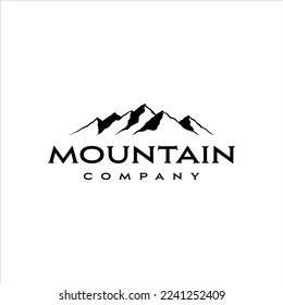 Mountain logo with rough texture in classic style design