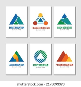 Logo-Set-Sammlung Dreieck-Gipfel-Logo Pack Moderne flache Vektorgrafik