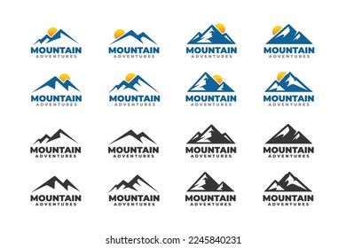 Mountain logo set design vector illustration
