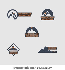 mountain logo set with elegant design