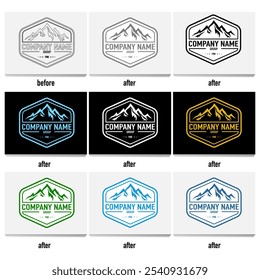 mountain logo set vector illustration