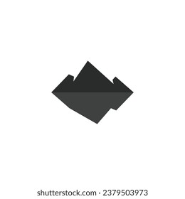 Mountain logo with shadow on water