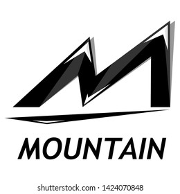 Mountain logo in the shape of the letter m