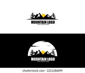 Mountain logo silhouette collection set