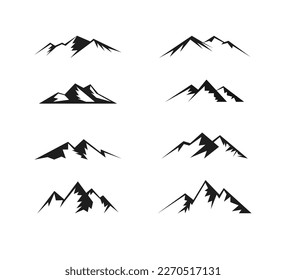 Mountain logo silhouette set vector illustration