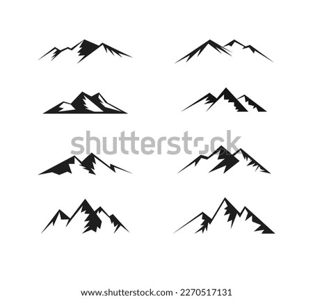 Mountain logo silhouette set vector illustration
