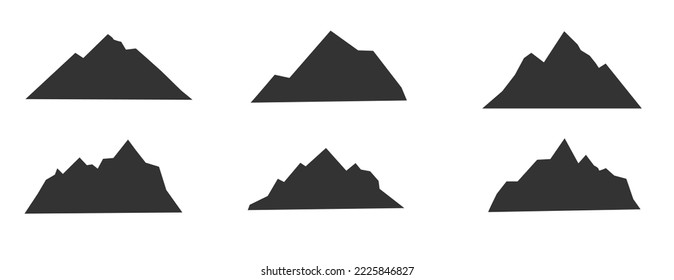 mountain logo silhouette vector icon illustration isolated on white background