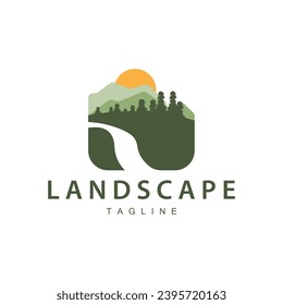 Mountain Logo Simple Design Adventure Model Silhouette Landscape Simple Modern Style Brand Product Business