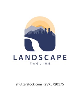 Mountain Logo Simple Design Adventure Model Silhouette Landscape Simple Modern Style Brand Product Business