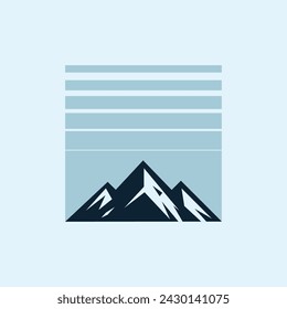 mountain logo with a simple and flat design concept