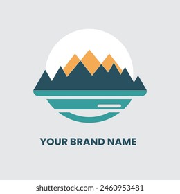 mountain logo with a simple flat style design suitable for a travel logo