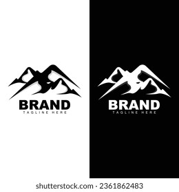 Mountain Logo Simple Illustration Silhouette Template Vector Design