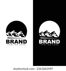 Mountain Logo Simple Illustration Silhouette Template Vector Design