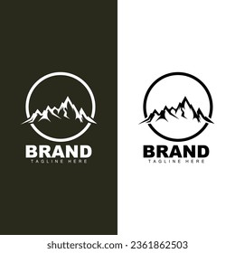 Mountain Logo Simple Illustration Silhouette Template Vector Design
