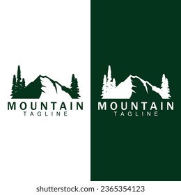 Mountain Logo Simple Illustration Silhouette Template Vector Design