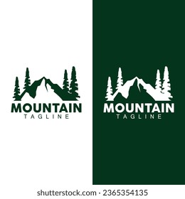 Mountain Logo Simple Illustration Silhouette Template Vector Design