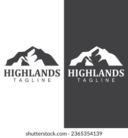 Mountain Logo Simple Illustration Silhouette Template Vector Design