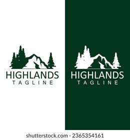 Mountain Logo Simple Illustration Silhouette Template Vector Design