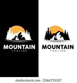 Mountain Logo Simple Illustration Silhouette Template Vector Design