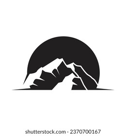 Mountain Logo Simple Illustration Silhouette Template Vector Design