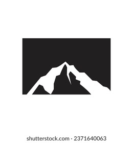 Mountain Logo Simple Illustration Silhouette Template Vector Design