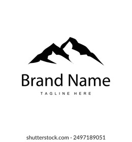 Mountain Logo Simple Illustration Silhouette Template Vector Design