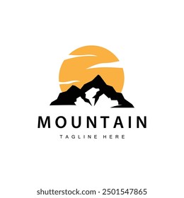 Mountain Logo Simple Illustration Silhouette Template Vector Design