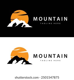 Mountain Logo Simple Illustration Silhouette Template Vector Design