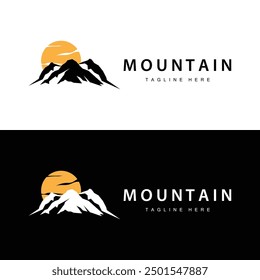 Mountain Logo Simple Illustration Silhouette Template Vector Design