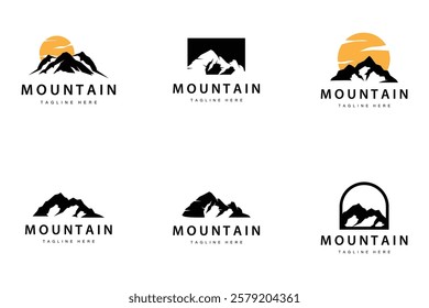 Mountain Logo Simple Illustration Silhouette Template Vector Design