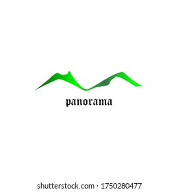 mountain logo with a simple line design and full color