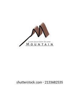 Mountain Logo, einfaches minimalistisches Hanglogotype.