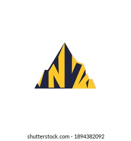 Mountain logo with simple and modern initials of the letter NV 1