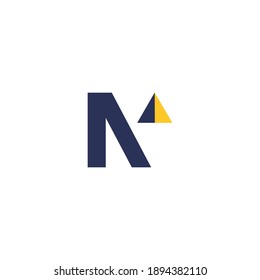 Mountain logo with simple and modern initials of the letter NV 6