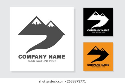 mountain logo with simple style, explorer, backpacker, simple logo design