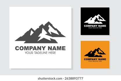 mountain logo with simple style, explorer, backpacker, simple logo design
